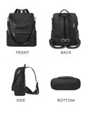 CLUCI Backpack Purse for Women Backpack Purse Black Leather Anti-theft Large Fashion Designer Travel Bag Ladies Shoulder Bags