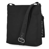 Nautica Women's Diver Nylon Small Women's Crossbody Bag Purse with Adjustable Shoulder Strap in Black Enamel
