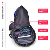 Bseash 50L Hiking Backpack, Water Resistant Lightweight Outdoor Sport Daypack Travel Bag for Camping Climbing Skiing Cycling (Blue - No Shoe Compartment)