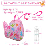 VASCHY Butterfly Toddler Backpack with Leash, Ultra Lightweight Tiny Mini Little Daycare Backpack Girls Pink