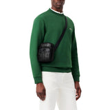 Lacoste Embossed Monogram Small Crossover Bag, Black, One Size