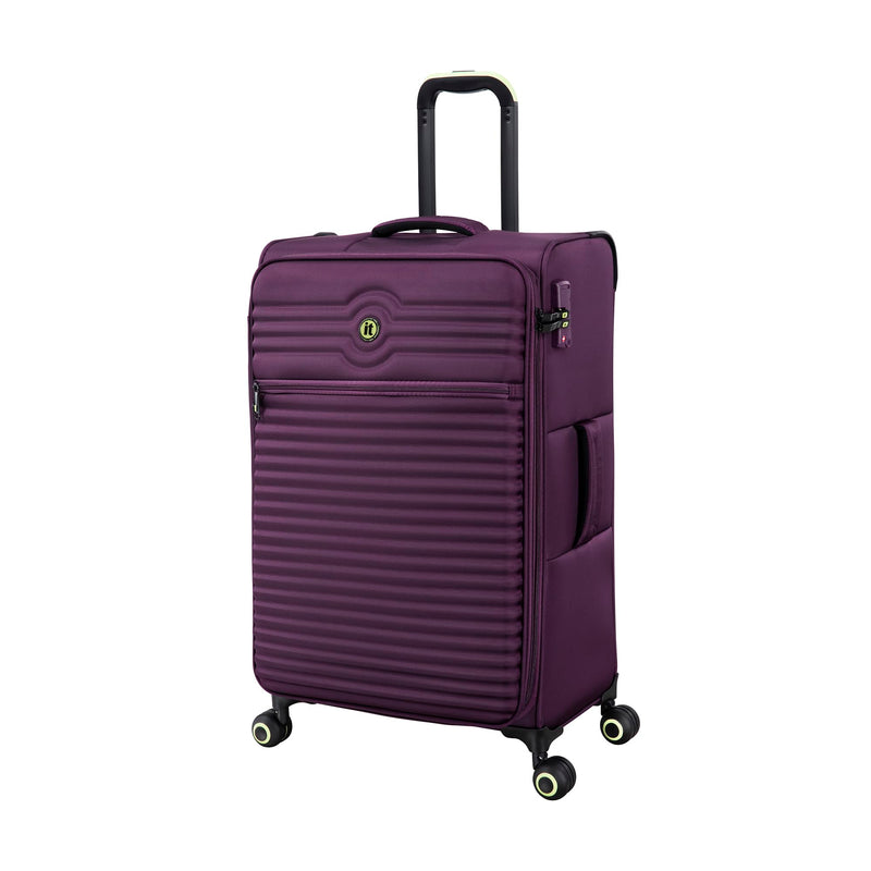 It Luggage Circulator 28" Softside Checked 8 Wheel Expandable Spinner, Italian Plum