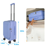 Maegragn Carry on Luggage Airline Approved, Carry on Suitcases with Wheels, Expandable Suitcase with YKK zipper, Top Open Design Luggage with Spinner wheels, Perfect for Gift, Blue Luggage.