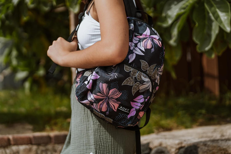Roxy Women's Always Core Backpack | Travel | Everyday Carry | Beach | Polyester | 8L Capacity - Anthracite Sunny Floral Swim