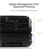 Kmvazcd Carry On Luggage Airline Approved, 20 Inch Expandable PC Hardside Lightweight Suitcases with Spinner Wheels and TSA Lock