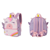 KK CRAFTS Preschool Toddler Backpack with Leash, 3D Cute Cartoon Neoprene Animal Schoolbag for Kids Boys Girls(Baby Unicorn)