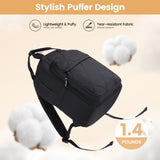 LOVEVOOK Laptop Backpack for Women, College Travel Backpack Puffer Womens Backpack for 15.6 Inch Laptop, Computer Water-Resistant Quilted Casual Daypack, Brown