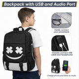 GRENDS Backpack for Boys Kids Bookbag for Elementary Middle Schoolbag for Boys Backpack Children Teens Waterproof Lightweight Casual Daypack with Lunch Bag Set