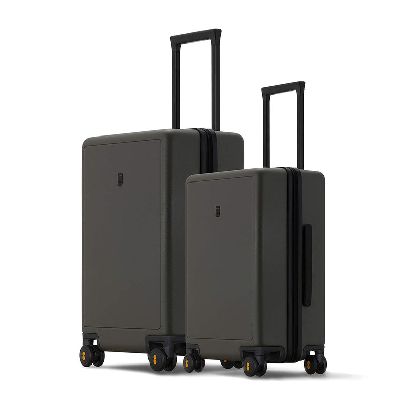 LEVEL8 Elegance Luggage Set, PC Matte Hardshell Suitcases - Olive Green, 20/24 Inch