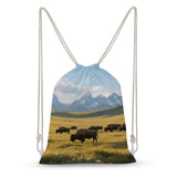 STVNKML Teton Prairie Drawstring Backpack Sport Gym Bags Yoga Shopping Travel Casual Daypacks for Women Men