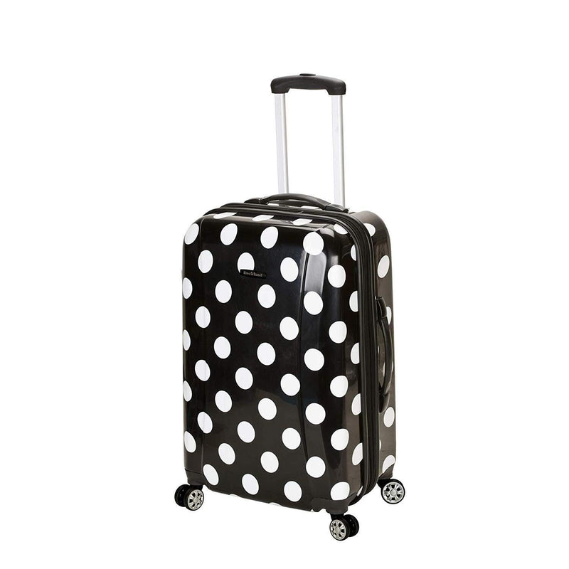 Rockland Laguna Beach Hardside Spinner Wheel Luggage, Black Dot, Carry-On 20-Inch
