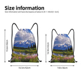 Drawstring Backpack Bag grand teton national park Sports Gym Sackpack for Men & Women, Waterproof Cinch Bags for Travel