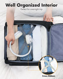 Lekebobor Underseat Carry On Luggage with Spinner Wheels,16 Inch Softside Suitcase with Detachable Wheels, Lightweight Travel Luggage Bag for Men Women, Black