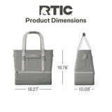 RTIC 2-in-1 Chillout Bag Soft Insulated Cooler Tote, Portable, for Lunch, Beach, Travel, Drink, Beverage, Car, Camping, Picnic, 24-Can Capacity, Grey