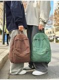KAOBIO Canvas Backpack for Women Men Cute Vintage College Laptop Bag Hippie Grunge Casual Travel Rucksack Daypack (Green)