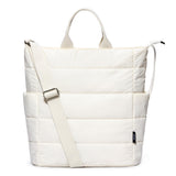 KALIDI Quilted Tote Bag, Puffer Hobo Bag Anti Splash Crossbody Zipper Gym Bag Large Casual Travel Work Daily Women, Beige