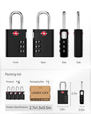 LUGGEX Luggage Locks, TSA Locks for Luggage, Luggage Locks TSA Approved, Combination Lock, One-Button Reset & Cut Resistant (Black,4 Pack)