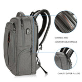 KROSER Laptop Backpack Large Computer Backpack Fits up to 17.3 Inch Laptop with USB Charging Port Water-Repellent Casual Daypack for Travel/Business/College/Women/Men-Grey
