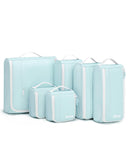BAGSMART Keep Shape Packing Cubes for Travel, 6 Set Travel Cubes for Packing, Lightweight Suitcase Organizer Bags Set for Travel Essentials Sky Blue