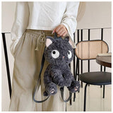 Plush Backpack for Teens Stuffed Animal Cat Bag Soft Fuzzy Kitty Design Compact Daily Use