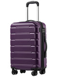 Coolife Luggage Suitcase Carry-on Spinner TSA Lock USB Port Expandable (only 28’’) Lightweight Hardside Luggage (Purple, S(20in_carry on))
