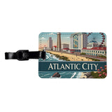 Atlantic City, New Jersey NJ Travel City State Stamp Travel Faux Leather Luggage Tag