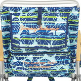 Tommy Bahama 2-Pack 4-Position Extended 12.8" seat Height Easy in-Easy Out Folding Backpack Beach Chair, Blue Tropical Leaves