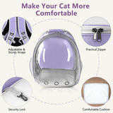 Cat Backpack Carrier Back Expandable Bubble Pet Carrier Backpack for Large Cat, Kitten and Dog, Designed for Hiking, Travelling and Outdoor Use (Back Expandable-Purple)