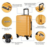 Ricardo Beverly Hills Cambria Hardside Luggage | Stylish Suitcase with Wheels for Effortless Travel, Expandable and Secure TSA-Locked Packing, 2-Piece Set (20", 24") Mango Tango