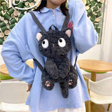 Plush Backpack for Teens Stuffed Animal Cat Bag Soft Fuzzy Kitty Design Compact Daily Use