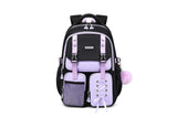 Miacollie Girls Backpack with Lunch Box and Pencil,Travel Daypack Cute backpack for Teens Girls Women Students (Black & Purple)