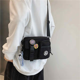Lefe Liee Black Crossbody Bag for Men - Cute Small Messenger Sling Shoulder Bag - Men's Gift