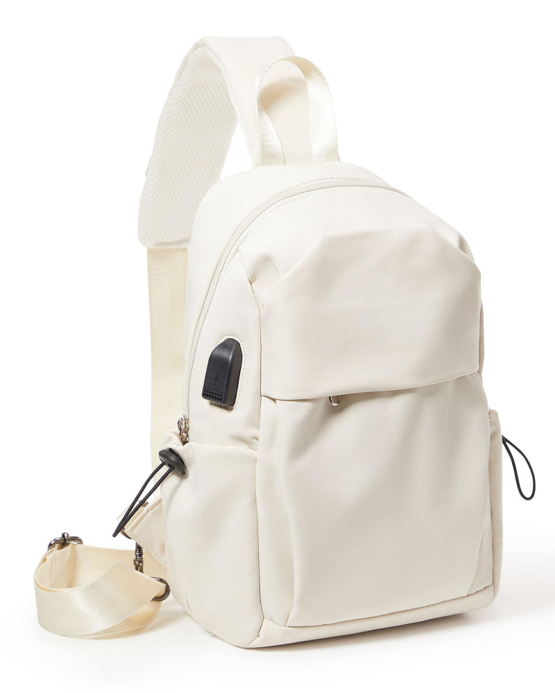 Tactical Backpacks Small Sling Bag Crossbody Backpack Shoulder Bag for Men Women, Multipurpose Anti-Theft Cross Body Chest Bags, One Strap Backpack for Walking Biking Travel Cycling Off White