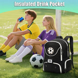 YOREPEK Large Soccer Backpack, Soccer Bag for Boys with Ball & Detachable Shoe Compartment, Wet Dry Pocket, Detachable Name Card, Equipment Bag Fits 15.6 Inch Laptop