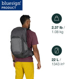 Osprey Talon 22L Men's Lightweight Hiking Backpack - Small Daypack for Travel & Camping, Phantom Grey/Dark Charcoal