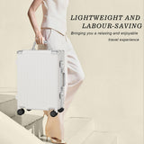AnyZip Carry On Luggage PC+ABS Aluminum Frame Zipperless Luggage Hard Shell Suitcase with TSA Lock Double Spinner Wheels 20 Inch White