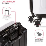 SwissGear 8028 Hardside Expandable Spinner Luggage, Black/White, Checked-Large 28-Inch