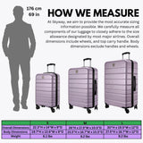Skyway Epic 2.0 Hardside Lightweight and Durable ABS Shell Luggage, Spacious with Dual Spinning Wheels, Comfort Grip, Men and Women, 28-inch Large Check-In, Silver Lilac