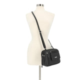 MultiSac Women's Zippy Triple Compartment Crossbody Bag, Black, One Size