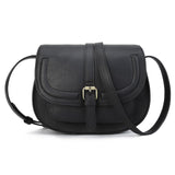 AFKOMST Crossbody Bags for Women,Small Saddle Purse and Boho Cross Body Handbags,Vegan Leather, Black