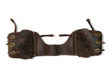 Coltoro Leather Horse Riding 2 Compartment Saddle Bag Brown for Western Saddle with Straps Around Pommel