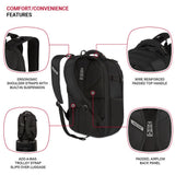 SwissGear Travel Tech Pro Laptop Backpack – Fits Laptops up to 16” – ScanSmart TSA-Friendly Backpack with Multiple Organizer Pockets – Black
