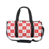 Buffalo Plaid Check Red Heart Large Capacity Luggage Travel Bag Business Trips Travel Weekender Gear Bag