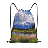 Drawstring Backpack Bag grand teton national park Sports Gym Sackpack for Men & Women, Waterproof Cinch Bags for Travel