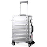 VentureVault All Aluminum Carry On Luggage 22x14x9 Airline Approved，Zipperless Luggage Premium Aluminum Suitcase Luggage, Hard Shell Carry On Luggage with Spinner Wheels (silver, 20inch)