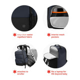 Skip Hop Diaper Bag Backpack: Flex, Multi-Function Baby Travel Bag with Changing Pad & Stroller Attachment, Blue