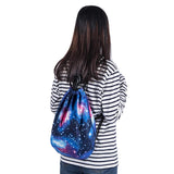 VanFn Drawstring Bags, Creative Design Gymsack, Unisex Sackpack, Casual Backpack, Sport's Equipment Bag Travel Bags (Galaxy)