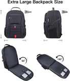 ANTERK Extra Large Travel Laptop Backpack, 17.3 Inch Carry on Backpack for Men Women, Big Anti Theft Water Resistant College Bussiness TSA Airline Approved Work Computer Backpack, Black