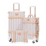 UNIWALKER Vintage Luggage Set of 3, Retro Spinner Trunk with Combo Lock for Women, Cute Designer Travel Suitcase Set with Train Case (26