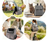 Cat Backpack Dog Backpack Carrier for Small Dogs and Medium Cat up to 15lbs, Travel Pet Carrier for Puppy Kitten Bunny, Cat Dog Carrying Backpack Collapsible (Black)